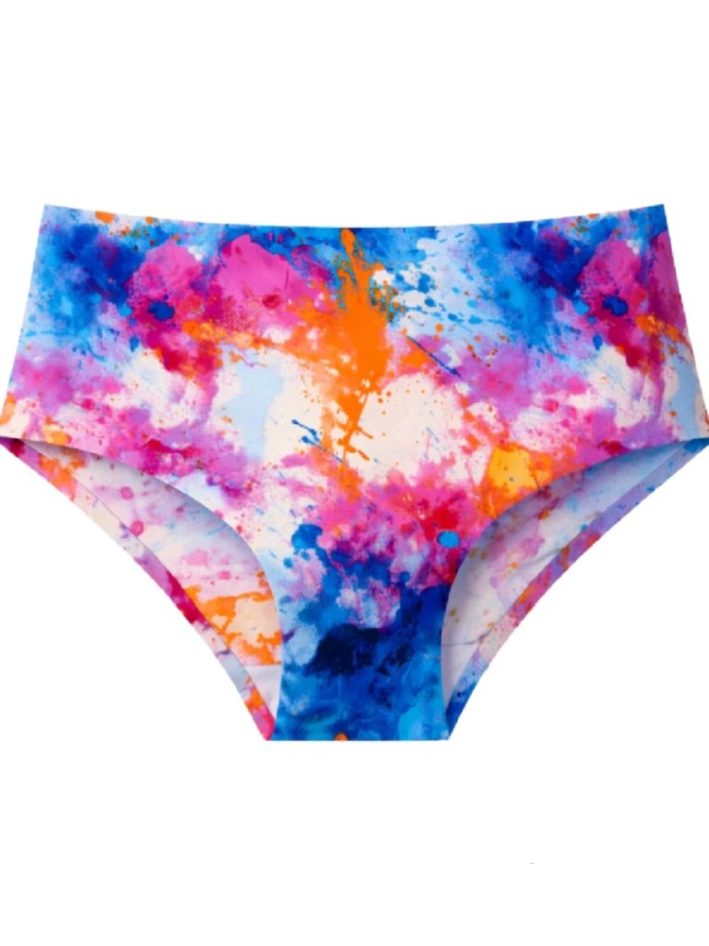Splendies No-Show 1X (16/18) Bikini Panties Dazed Watercolor Tye Dye Laser Cut